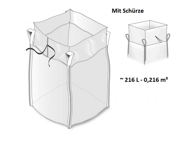 Big Bag 60 x 60 x 60 cm mit Schürze