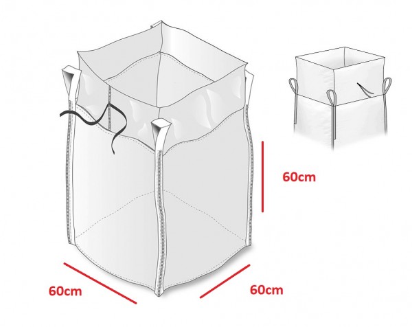 Big Bag 60 x 60 x 60 cm mit Schürze