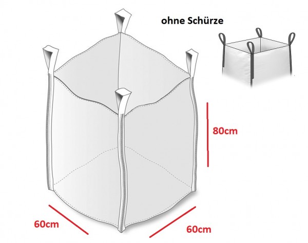 Big Bag 60 x 60 x 80 cm ohne Schürze