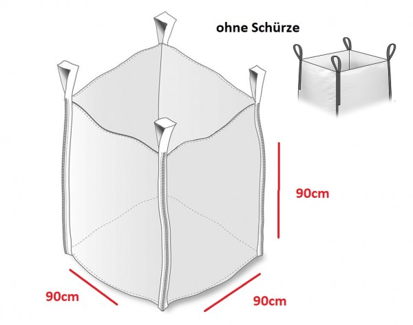 Big Bag 90 x 90 x 90 cm ohne Schürze